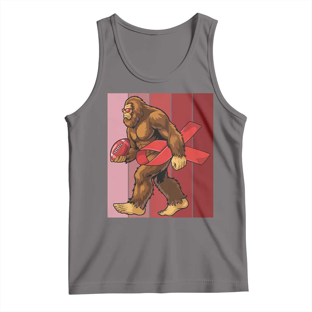 Funny Bigfoot Football HIV Awareness Tank Top Red Ribbon Retro Vintage Style Gift TS12 Deep Heather Print Your Wear