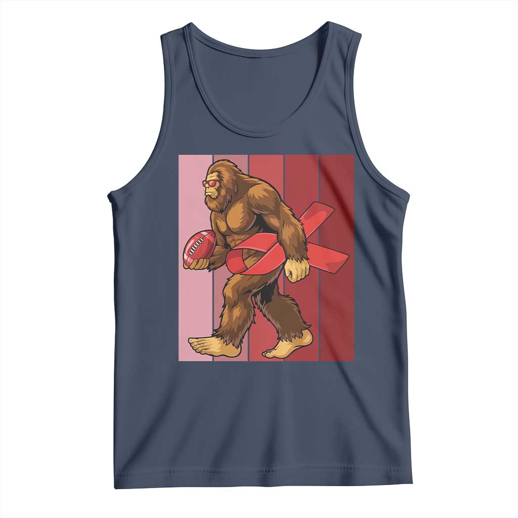 Funny Bigfoot Football HIV Awareness Tank Top Red Ribbon Retro Vintage Style Gift TS12 Navy Print Your Wear