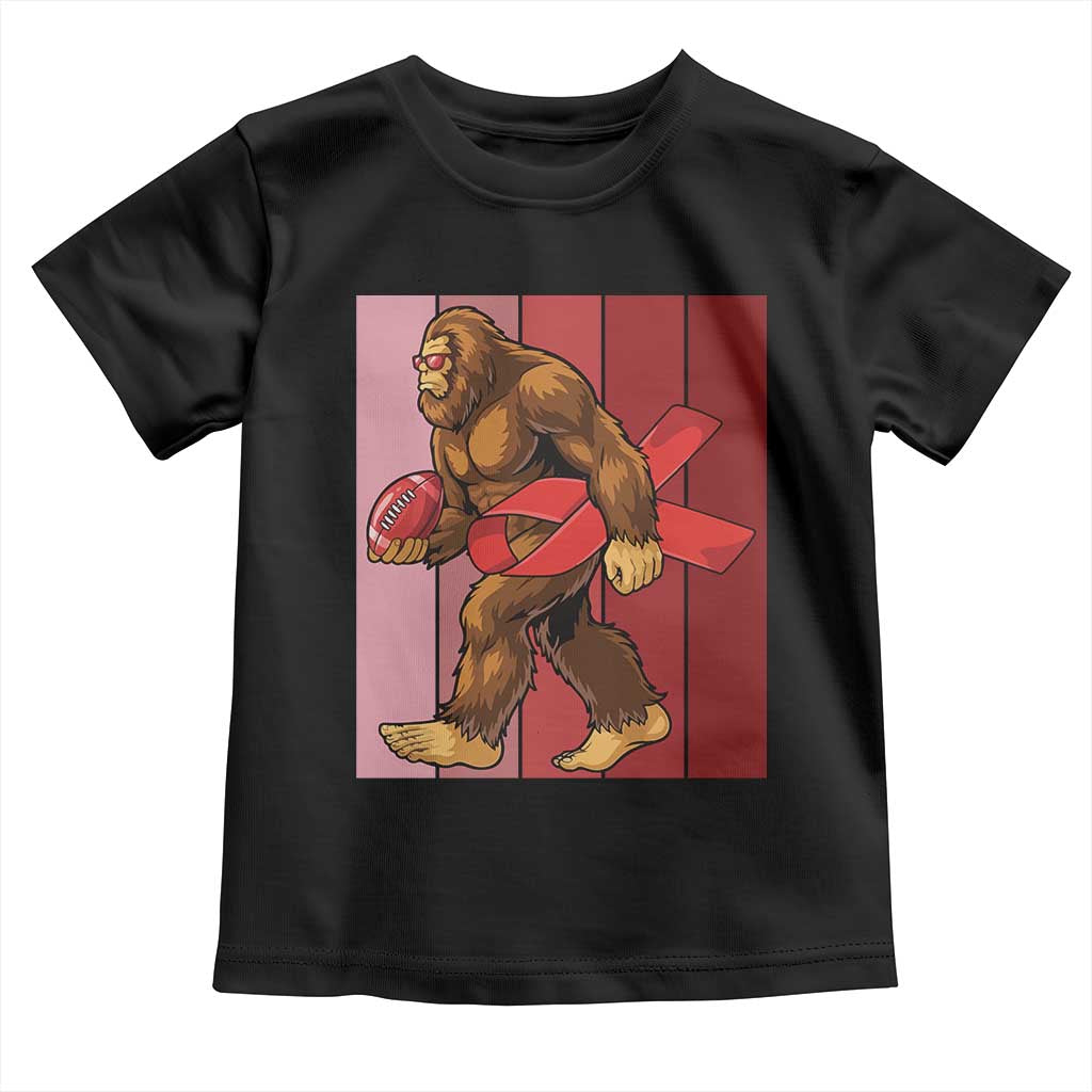 Funny Bigfoot Football HIV Awareness Toddler T Shirt Red Ribbon Retro Vintage Style Gift TS12 Black Print Your Wear