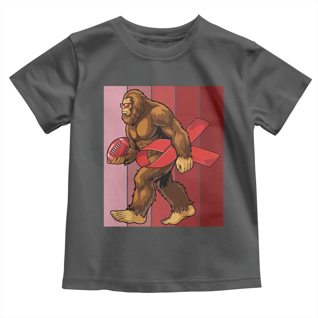 Funny Bigfoot Football HIV Awareness Toddler T Shirt Red Ribbon Retro Vintage Style Gift TS12 Dark Heather Print Your Wear