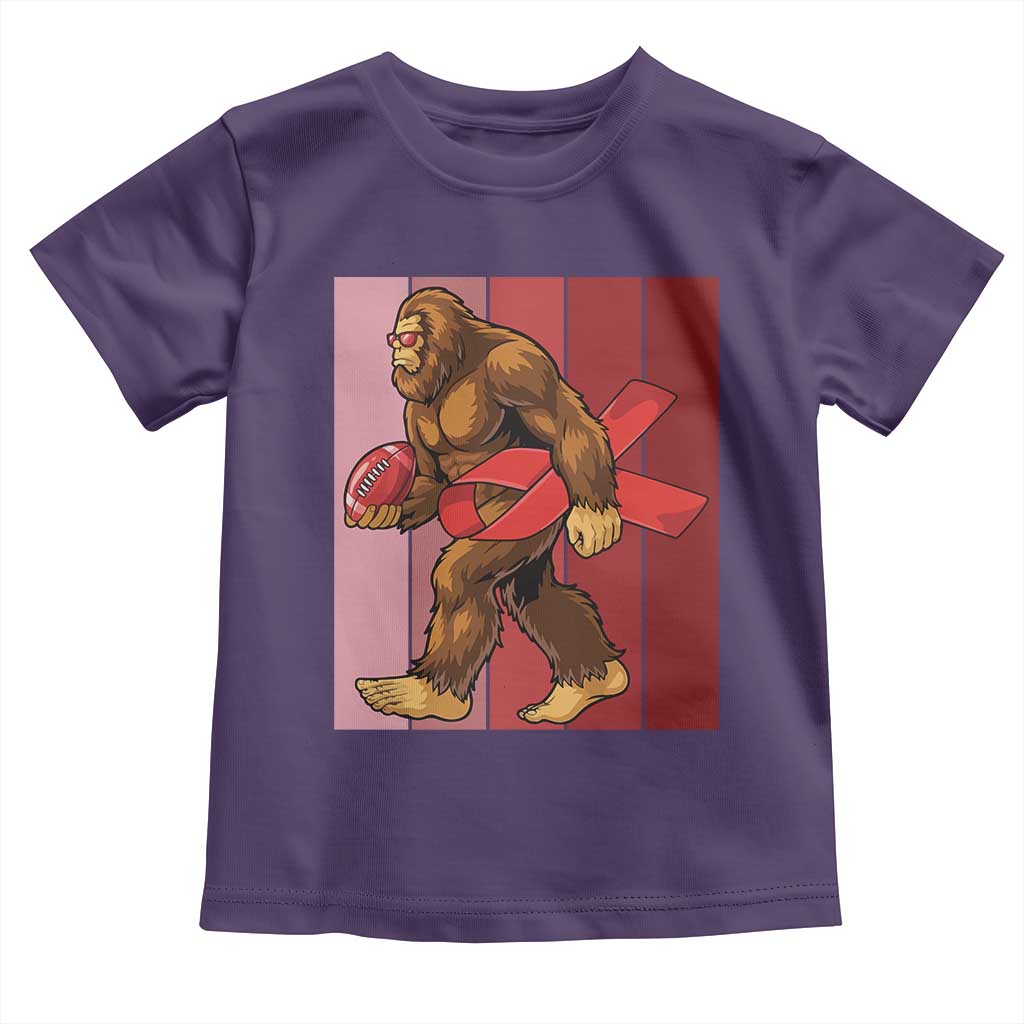 Funny Bigfoot Football HIV Awareness Toddler T Shirt Red Ribbon Retro Vintage Style Gift TS12 Purple Print Your Wear