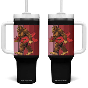 Funny Bigfoot Football HIV Awareness Tumbler With Handle Red Ribbon Retro Vintage Style Gift TS12 One Size: 40 oz Black Print Your Wear
