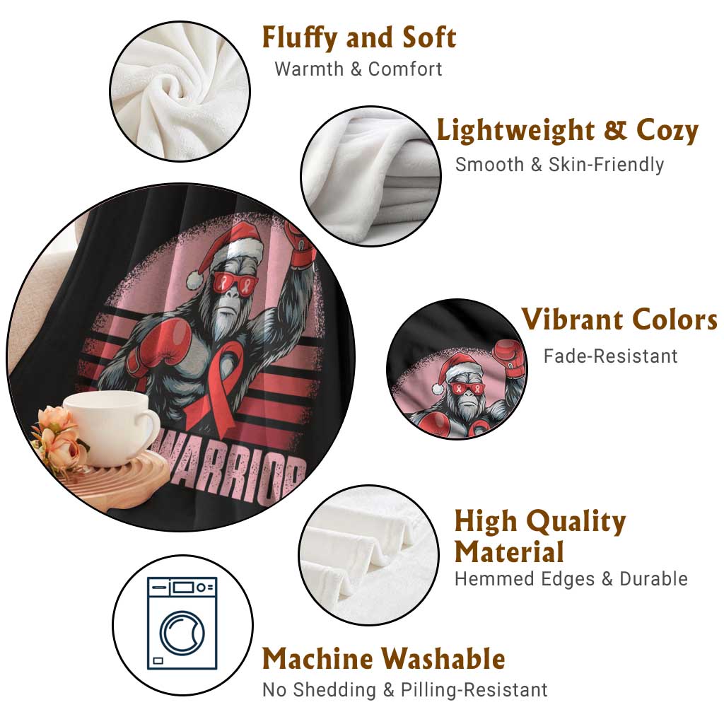 Christmas Santa Bigfoot HIV Awareness Throw Blanket Retro Vintage Style Gift TS12 Print Your Wear