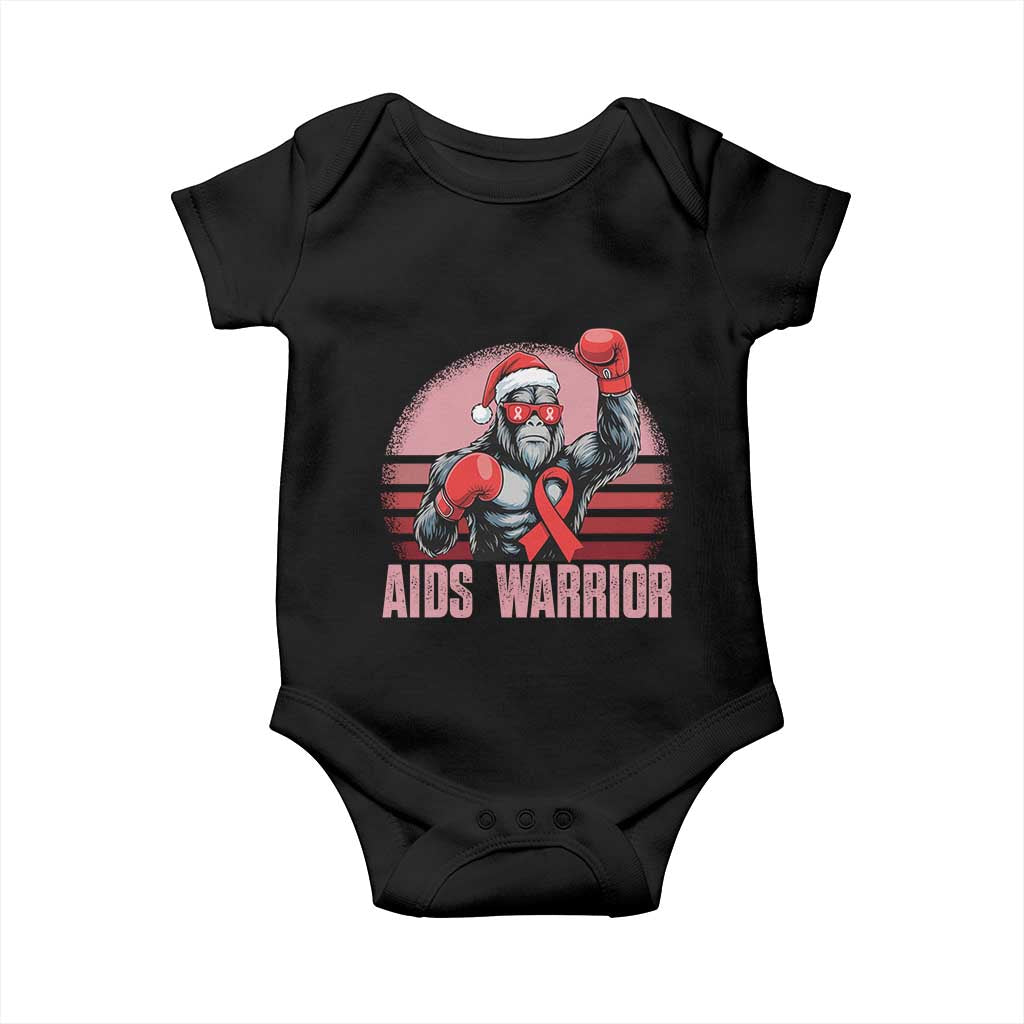Christmas Santa Bigfoot HIV Awareness Baby Onesie Retro Vintage Style Gift TS12 Black Print Your Wear