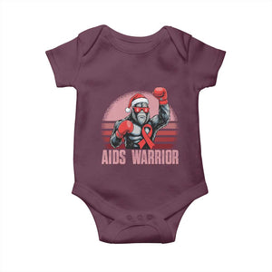 Christmas Santa Bigfoot HIV Awareness Baby Onesie Retro Vintage Style Gift TS12 Maroon Print Your Wear