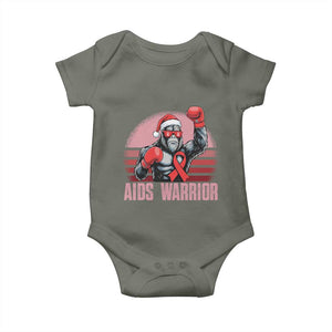 Christmas Santa Bigfoot HIV Awareness Baby Onesie Retro Vintage Style Gift TS12 Military Green Print Your Wear