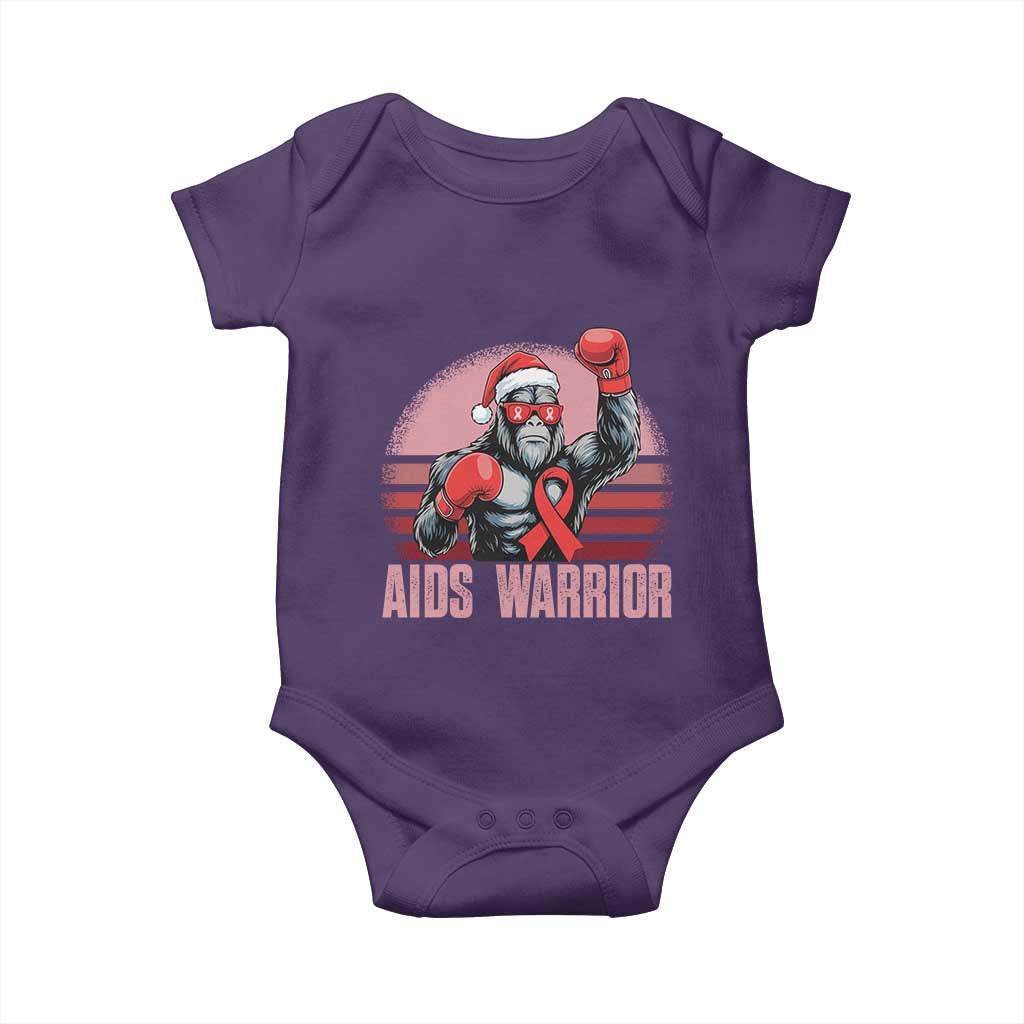 Christmas Santa Bigfoot HIV Awareness Baby Onesie Retro Vintage Style Gift TS12 Purple Print Your Wear