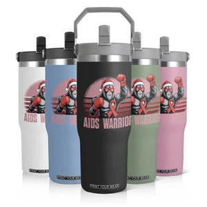 Christmas Santa Bigfoot HIV Awareness Flip Straw Tumbler Retro Vintage Style Gift TS12 Print Your Wear