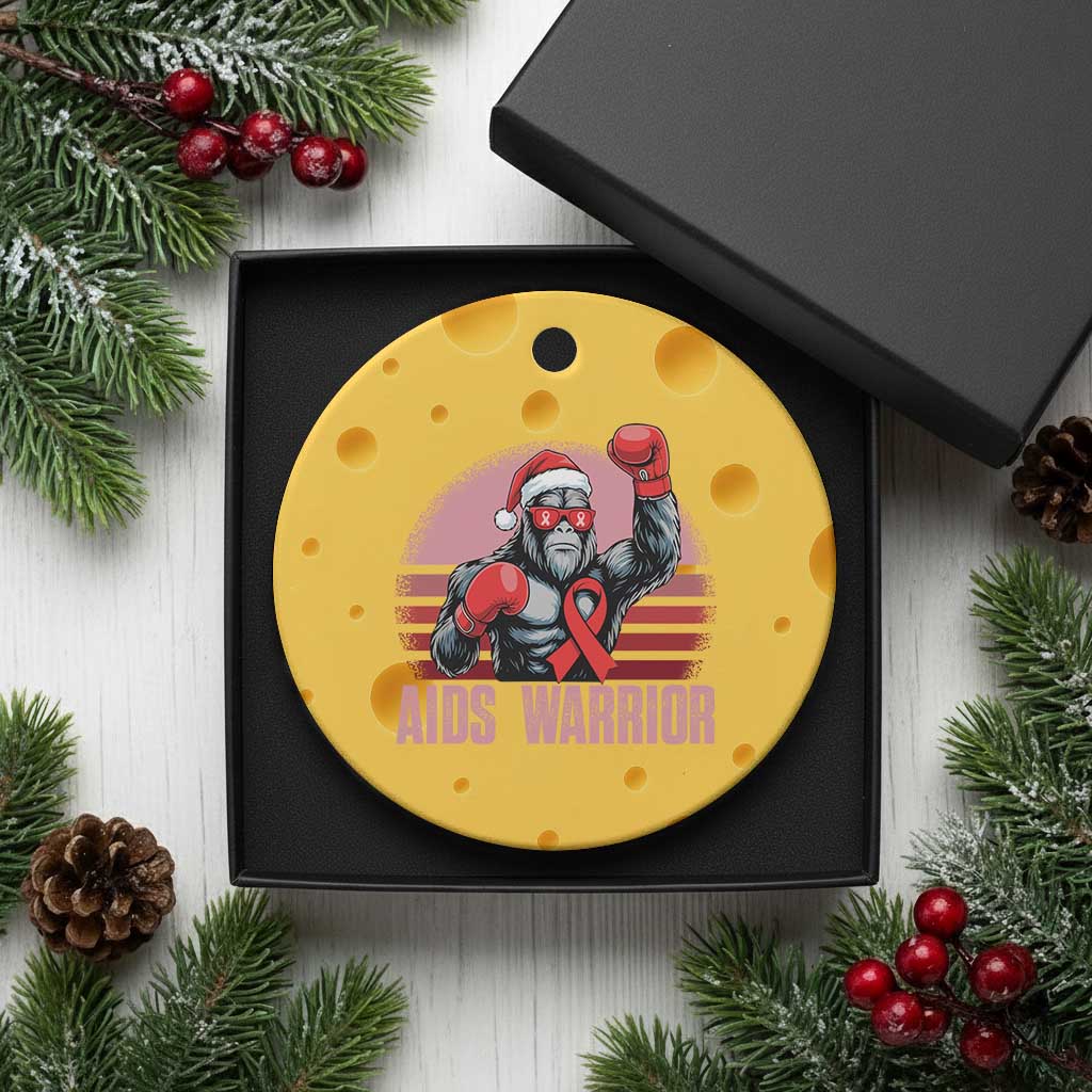 Xmas Santa Bigfoot HIV Awareness Ceramic Ornament Retro Vintage Style Gift TS12 1pc Yellow Cheese Print Your Wear