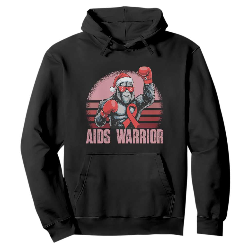 Christmas Santa Bigfoot HIV Awareness Hoodie Retro Vintage Style Gift TS12 Black Print Your Wear