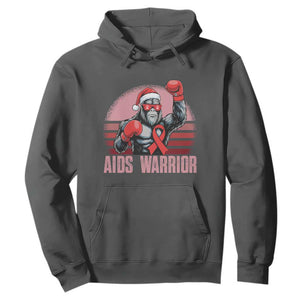 Christmas Santa Bigfoot HIV Awareness Hoodie Retro Vintage Style Gift TS12 Dark Heather Print Your Wear