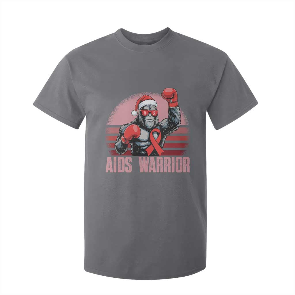 Christmas Santa Bigfoot HIV Awareness T Shirt For Kid Retro Vintage Style Gift TS12 Charcoal Print Your Wear
