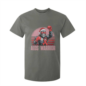 Christmas Santa Bigfoot HIV Awareness T Shirt For Kid Retro Vintage Style Gift TS12 Military Green Print Your Wear