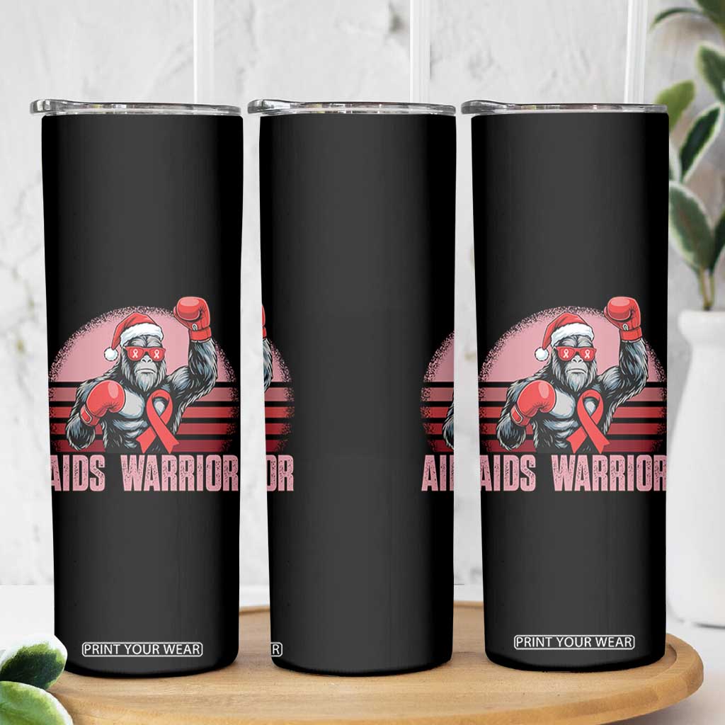 Christmas Santa Bigfoot HIV Awareness Skinny Tumbler Retro Vintage Style Gift TS12 Print Your Wear