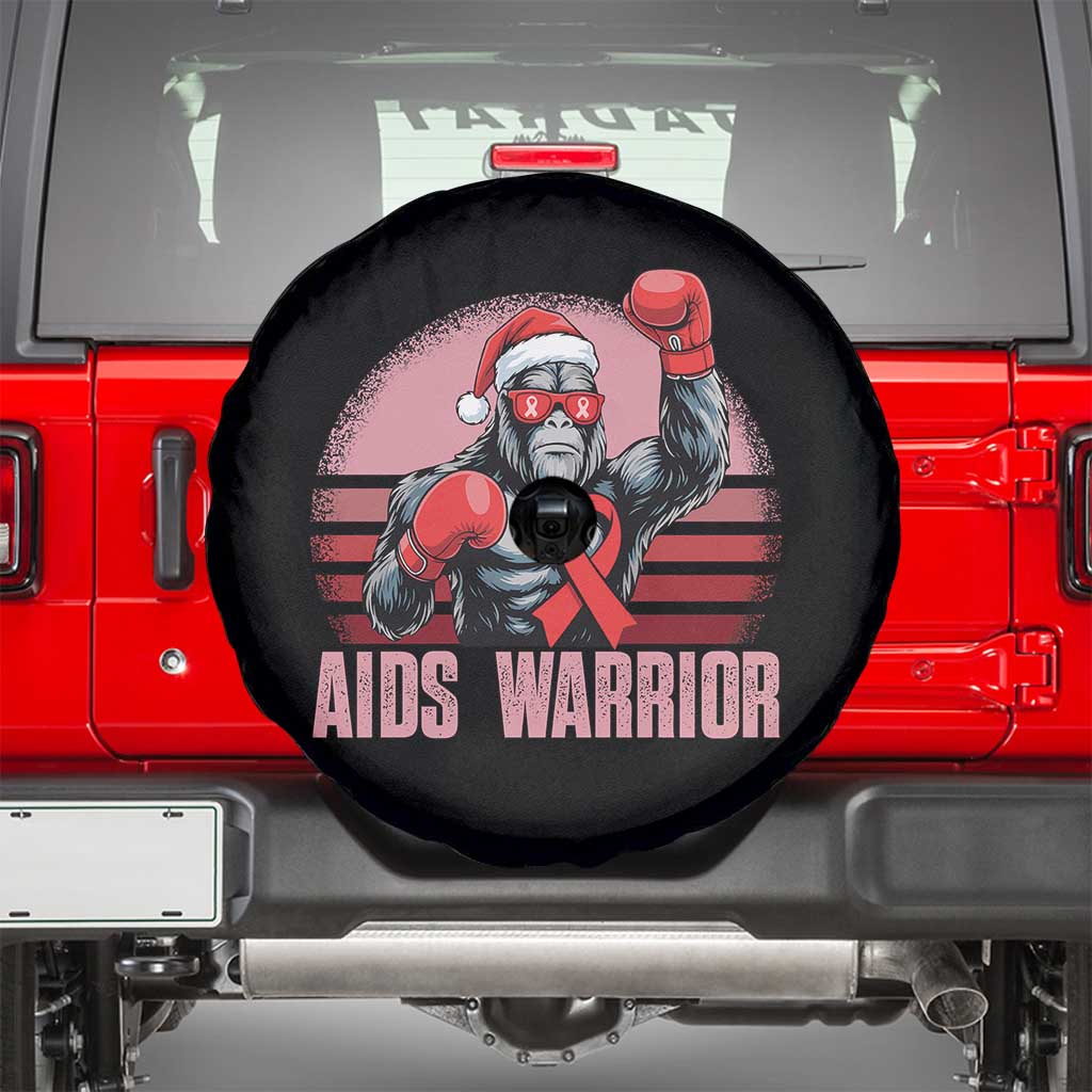 Christmas Santa Bigfoot HIV Awareness Spare Tire Cover Retro Vintage Style Gift TS12 Black Print Your Wear