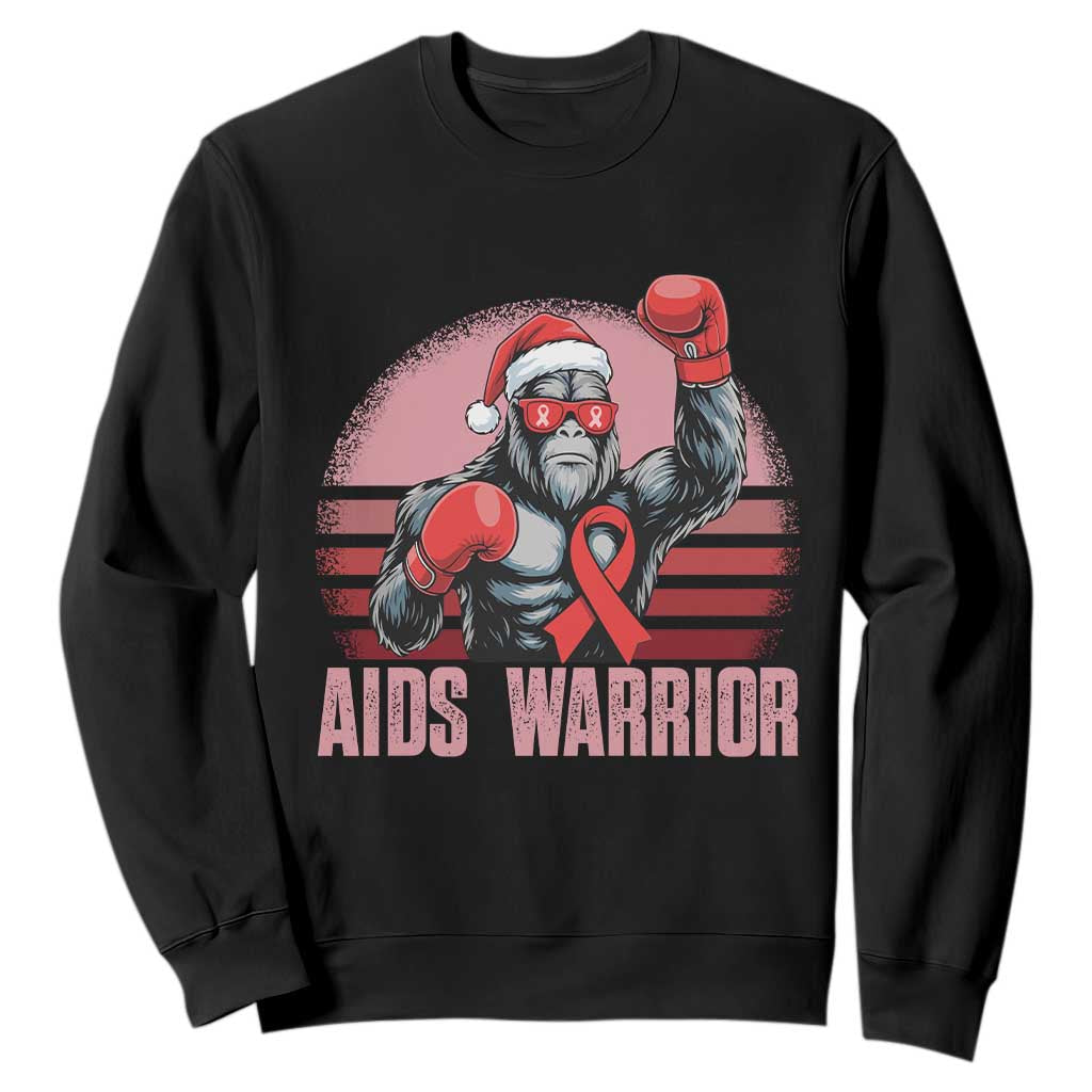 Christmas Santa Bigfoot HIV Awareness Sweatshirt Retro Vintage Style Gift TS12 Black Print Your Wear