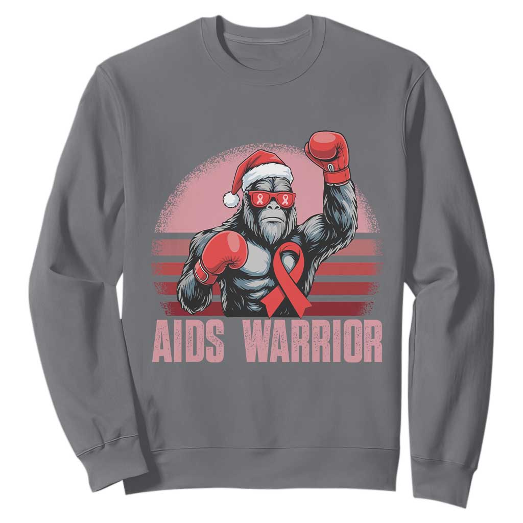 Christmas Santa Bigfoot HIV Awareness Sweatshirt Retro Vintage Style Gift TS12 Charcoal Print Your Wear