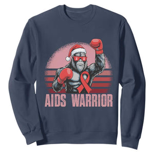 Christmas Santa Bigfoot HIV Awareness Sweatshirt Retro Vintage Style Gift TS12 Navy Print Your Wear