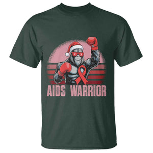 Christmas Santa Bigfoot HIV Awareness T Shirt Retro Vintage Style Gift TS12 Dark Forest Green Print Your Wear