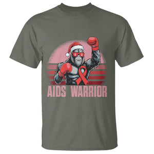Christmas Santa Bigfoot HIV Awareness T Shirt Retro Vintage Style Gift TS12 Military Green Print Your Wear