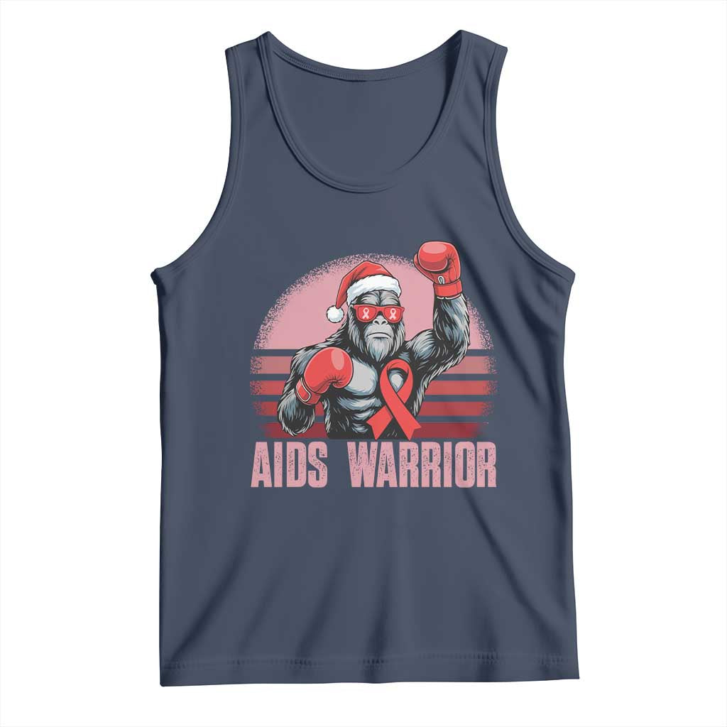 Christmas Santa Bigfoot HIV Awareness Tank Top Retro Vintage Style Gift TS12 Navy Print Your Wear