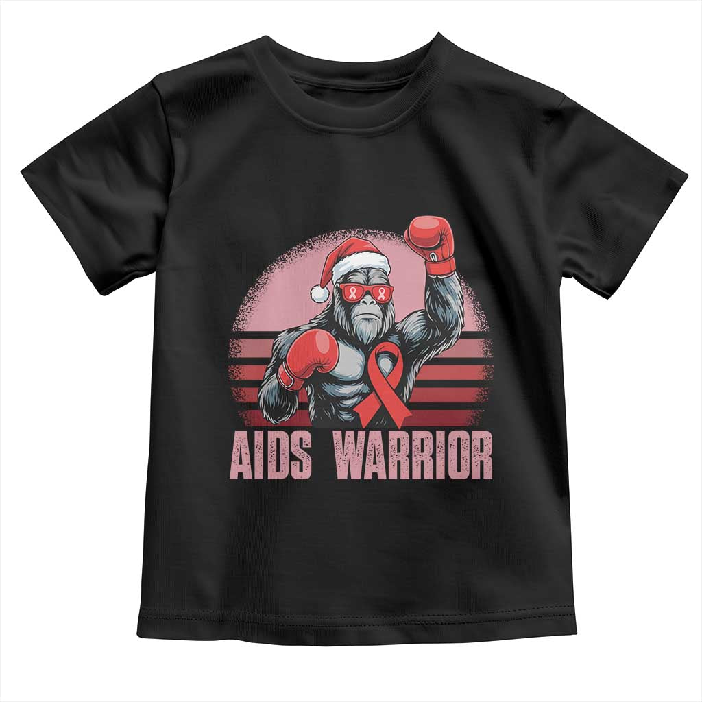 Christmas Santa Bigfoot HIV Awareness Toddler T Shirt Retro Vintage Style Gift TS12 Black Print Your Wear