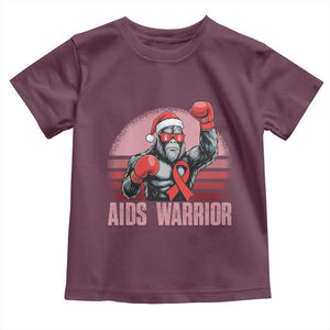 Christmas Santa Bigfoot HIV Awareness Toddler T Shirt Retro Vintage Style Gift TS12 Maroon Print Your Wear