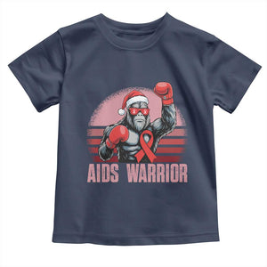 Christmas Santa Bigfoot HIV Awareness Toddler T Shirt Retro Vintage Style Gift TS12 Navy Print Your Wear