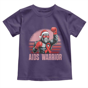 Christmas Santa Bigfoot HIV Awareness Toddler T Shirt Retro Vintage Style Gift TS12 Purple Print Your Wear