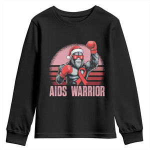 Christmas Santa Bigfoot HIV Awareness Youth Sweatshirt Retro Vintage Style Gift TS12 Black Print Your Wear