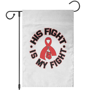 HIV Warrior His Fight Is My Fight Garden Flag Red Ribbon Boxing Gift TS12 White Print Your Wear