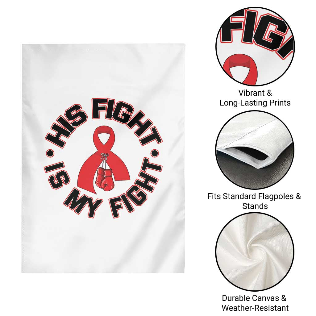 HIV Warrior His Fight Is My Fight Garden Flag Red Ribbon Boxing Gift TS12 Print Your Wear