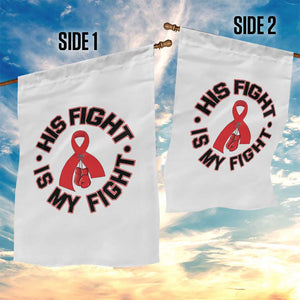 HIV Warrior His Fight Is My Fight Garden Flag Red Ribbon Boxing Gift TS12 Print Your Wear