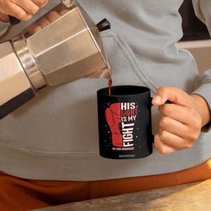 His Fight Is My Fight Coffee Mug Red Ribbon HIV Awareness Boxing Gift TS12 Print Your Wear