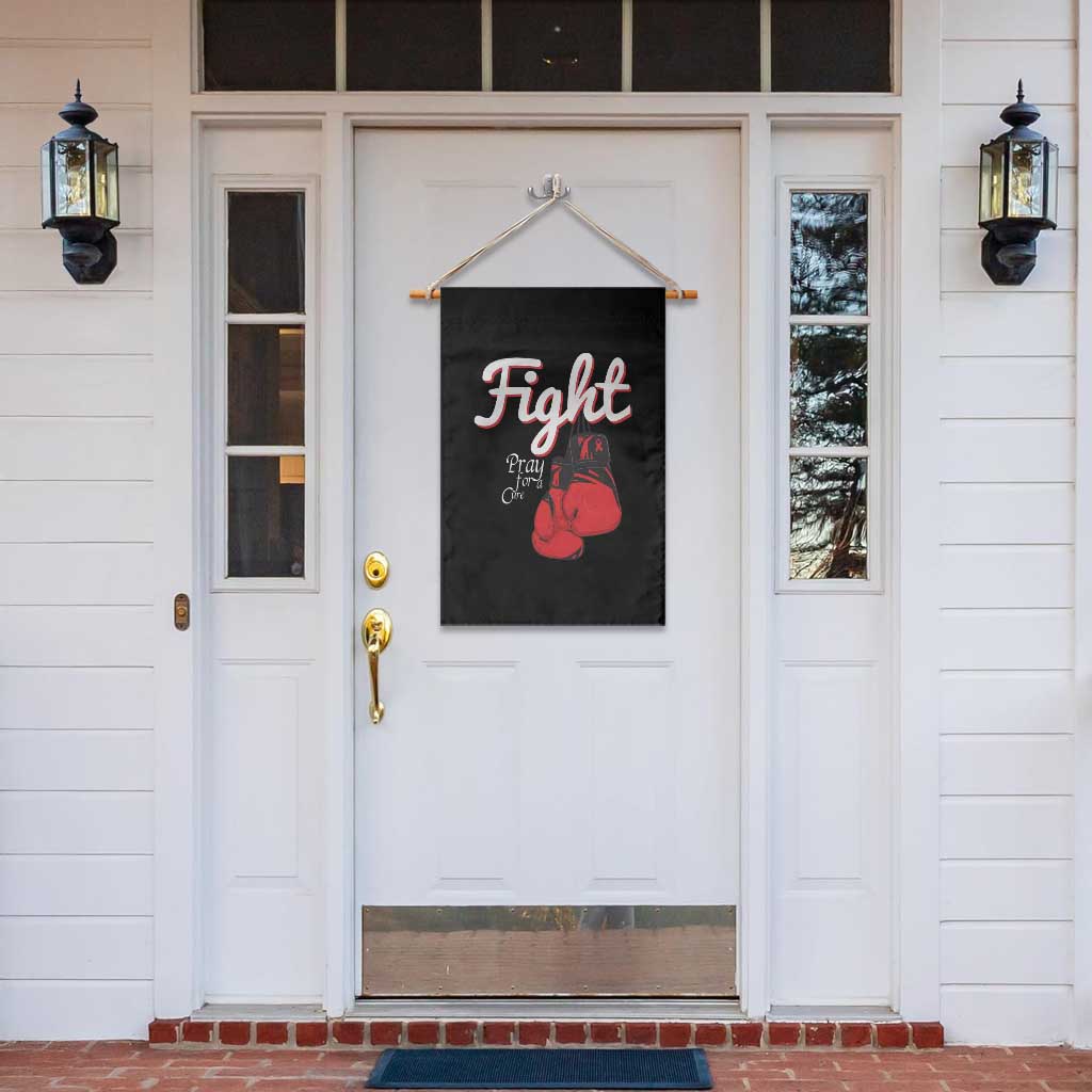 Fight Pray For A Cure Garden Flag Red Ribbon HIV Awareness Boxing Gift TS12 Print Your Wear