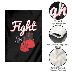 Fight Pray For A Cure Garden Flag Red Ribbon HIV Awareness Boxing Gift TS12 Print Your Wear