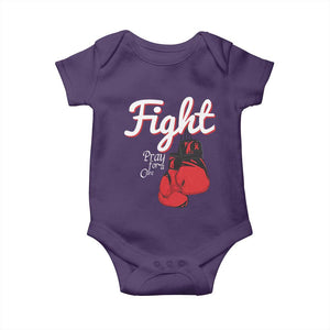 Fight Pray For A Cure Baby Onesie Red Ribbon HIV Awareness Boxing Gift TS12 Purple Print Your Wear