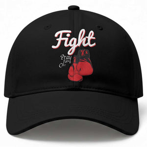 Fight Pray For A Cure Baseball Cap Red Ribbon HIV Awareness Boxing Gift TS12 Print Your Wear