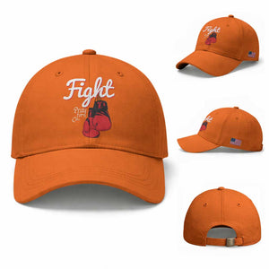 Fight Pray For A Cure Baseball Cap Red Ribbon HIV Awareness Boxing Gift TS12 Baseball Cap Universal Fit Orange Print Your Wear