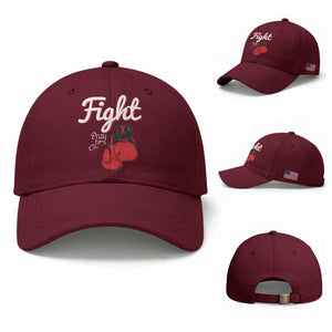 Fight Pray For A Cure Baseball Cap Red Ribbon HIV Awareness Boxing Gift TS12 Baseball Cap Universal Fit Maroon Print Your Wear