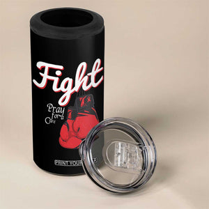 Fight Pray For A Cure 4 in 1 Can Cooler Tumbler Red Ribbon HIV Awareness Boxing Gift TS12 Print Your Wear