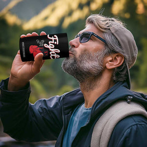 Fight Pray For A Cure 4 in 1 Can Cooler Tumbler Red Ribbon HIV Awareness Boxing Gift TS12 Print Your Wear