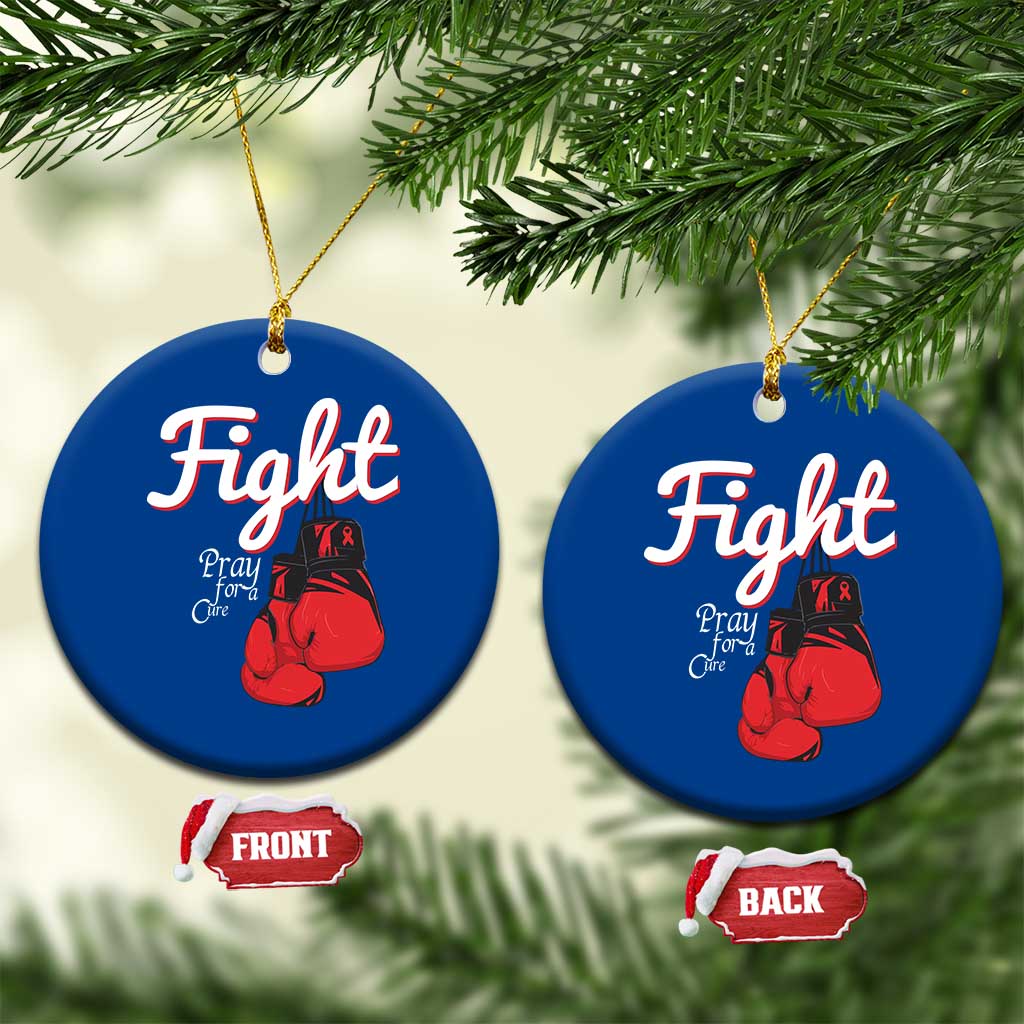 Fight Pray For A Cure Ceramic Ornament Red Ribbon HIV Awareness Boxing Gift TS12 1pc Blue Print Your Wear