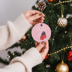 Fight Pray For A Cure Ceramic Ornament Red Ribbon HIV Awareness Boxing Gift TS12 1pc Light Pink Print Your Wear