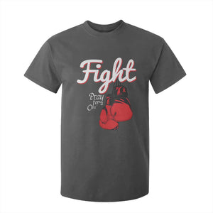 Fight Pray For A Cure T Shirt For Kid Red Ribbon HIV Awareness Boxing Gift TS12 Dark Heather Print Your Wear