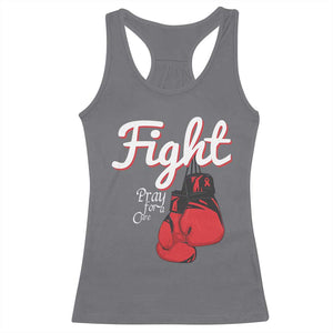 Fight Pray For A Cure Racerback Tank Top Red Ribbon HIV Awareness Boxing Gift - Print Your Wear