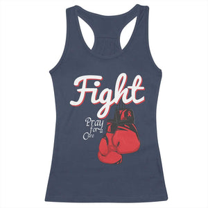 Fight Pray For A Cure Racerback Tank Top Red Ribbon HIV Awareness Boxing Gift - Print Your Wear