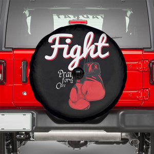 Fight Pray For A Cure Spare Tire Cover Red Ribbon HIV Awareness Boxing Gift TS12 Black Print Your Wear