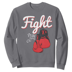 Fight Pray For A Cure Sweatshirt Red Ribbon HIV Awareness Boxing Gift TS12 Charcoal Print Your Wear