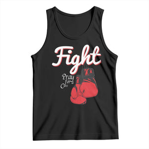 Fight Pray For A Cure Tank Top Red Ribbon HIV Awareness Boxing Gift TS12 Black Print Your Wear